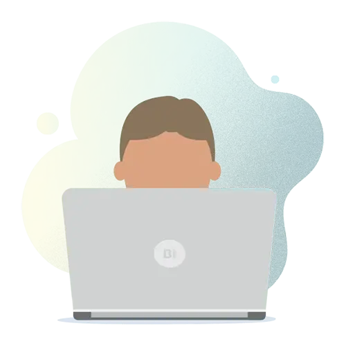 person at the Body Interact computer