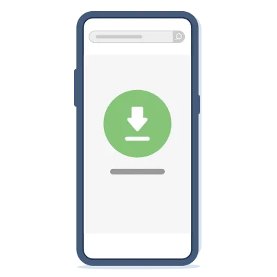 download icon on a mobile phone