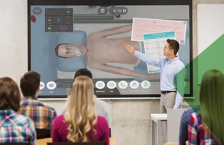 Teacher and Students Body Interact - Virtual Patients