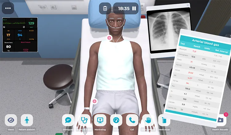 Virtual Patient Simulation with Real-Time Physiology