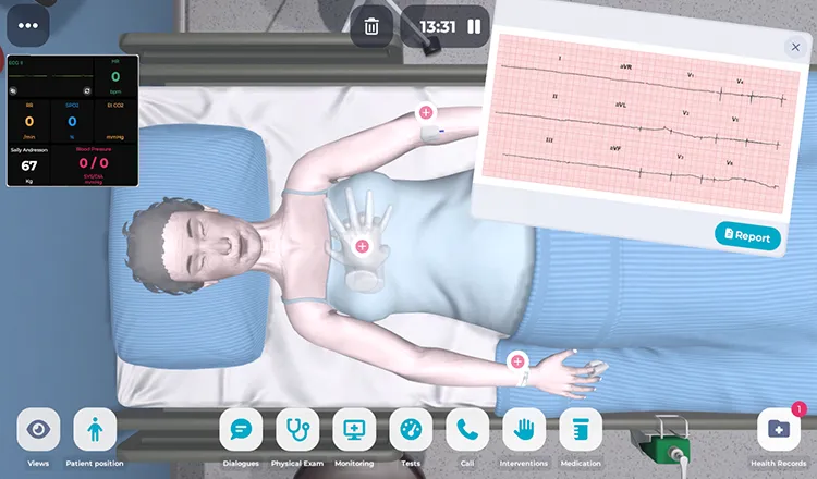 Virtual Patient Simulation with Real-Time Physiology